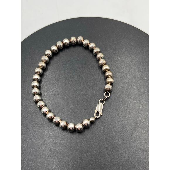 KARIZMA SPA KA 1722 Italy Sterling Silver 925 Beaded 5mm Ball Bracelet 7.5” - Picture 2 of 8